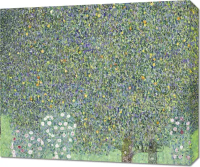 Obrázok produktu pre Obraz 60x50cm Ružové kríky pod stromami, Klimt Vintage