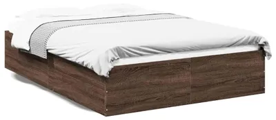 Produktbild von vidaXL Bettgestell Braun Eichen-Optik 135x190 cm Holzwerkstoff