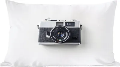 Produktbild von MuchoWow® Zierkissen Sofakissen Wohnzimmer Dekokissen 50x30 cm Kamera - Vintage - Weiß - Wohnzimmerdekoration - Polster mit Photo