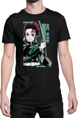 Obrázok produktu pre Mužské Tričko Demon Anime Slayer Kimetsu No Yaiba Tanjiro Kamado 100, Man 3XL / čierna