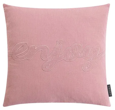 Produktbild von Kissenhülle - 45 x 45 cm - Rosa - Baumwolle - mit Schriftzug