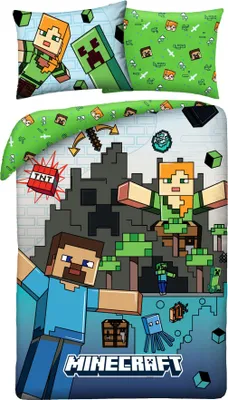 Produktbild von Minecraft Bettwäsche Ver. 7 140 x 200 cm / 70 x 90 cm