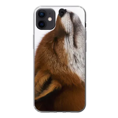 Produktbild von MuchoWow® Handyhülle Schutzhülle Hülle für iPhone 12 mini Fuchs - Nase - Weiß Silikon Softcase Handy Hülle - Bild