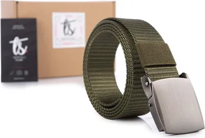 Zdjęcie produktu dla Męski Pasek Do Spodni Mocny Wojskowy Parciany Materiałowy Militarny Viper Zielony
