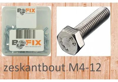 Produktbild von Bofix Sechskant Bolt M4x12 (50st)