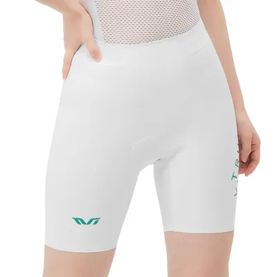 Produktbild von ROCKBROS TVI Damen Radlerhose, Hoch Elastisch mit Sitzpolster Atmungsaktive Reflektierend Kurz Fahrradhose für Rennrad Training Weiß Eu Gr. S