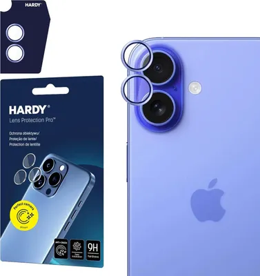 Obrázek produktu pro 3MK HARDY Lens Protection Pro, Apple, iPhone 17, Odolný proti rozbití, Odolné proti poškrábání, Průhledná, Světle modrá, 1 kusů