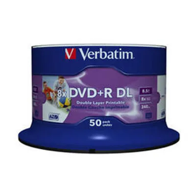 Produktbild von Verbatim Beschreibbare DVD - DVD+R DL Rohling - 8,50 GB - 8x Schreibgeschwindigkeit - 50er Spindel - 120mm - Druckbar