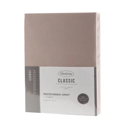 Zdjęcie produktu dla Prześcieradło z gumką CLASSIC jersey 90X200 cm beżowe