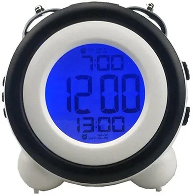 Zdjęcie produktu dla Budzik elektroniczny z cichym, świecącym diodą LED, zegar elektroniczny, do użytku domowego, głośny, z regulacją głośności, czarny
