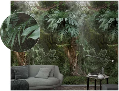 Produktbild von NEWROOM Tapete Kamal Grün Vliestapete - Natur Dschungel Palmen Germany