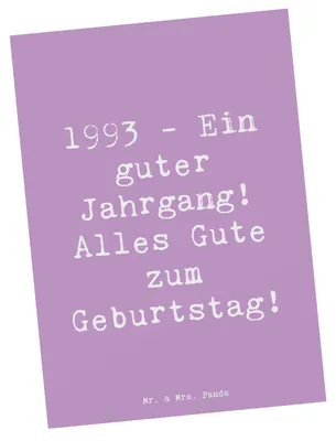 Produktbild von Mr. & Mrs. Panda Grußkarte Spruch 1993 Geburtstag - Lavendeltraum - Geschenk, Ansichtskarte, Erinnerungen, Geburtstagsgeschenk, Ansichtskarten, Glückwunsch, einzelkarte