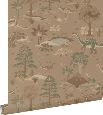 Zdjęcie produktu dla ESTAhome Tapeta dinozaury brązowymIzielonym 50 x 900 cm