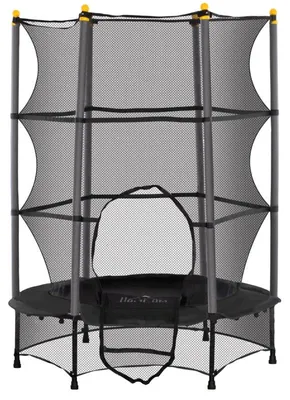 Image de Trampoline pour enfants Ø 140 cm avec filet de sécurité – pour l'intérieur et l'extérieur, en acier et plastique, charge maximale de 50 kg, noir