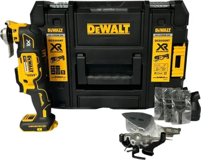 Produktbild von DeWALT DCS356NT-XJ Akku-Multi-Tool (bl) Flexvolt, Oszilations-Winkel 3,2°/1,6°, 26-tl. Zubehör-Set, T-STAK II, ohne Akku