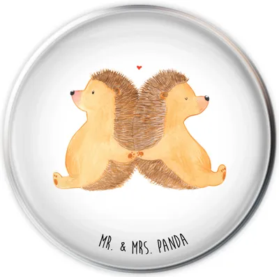 Produktbild von Mr. & Mrs. Panda Waschbecken Stöpsel Igel händchenhaltend - Weiß - Geschenk, Abflussstopfen, Love, Hand in Hand, waschbeckenstöpsel, Ehefrau, Ablaufgarnitur, Verknallt