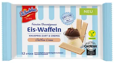 Zdjęcie produktu dla De Beukelaer Lody na waflach ChoViva, krem bez kakao, opakowanie 50g