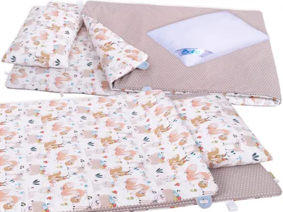 Zdjęcie produktu dla Pościel do przedszkola z wypełnieniem 220x80 cm zapinana pościel BOBO bawełna - sarenka