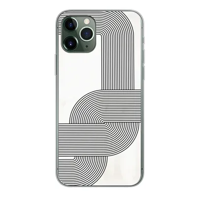 Produktbild von MuchoWow® Handyhülle Schutzhülle Hülle für iPhone 11 Pro Kunst - Schwarz - Weiß - Linie Silikon Softcase Handy Hülle - Handy