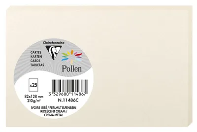 Image de Pollen de Clairefontaine carte 82 x 128 mm, nacre