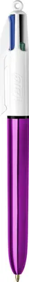 A close-up studio shot of a multi-color pen.