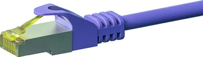 Zdjęcie produktu dla Kabel sieciowy RJ45 S/FTP (PiMF), z kablem surowym CAT 7, fioletowy, 1 m