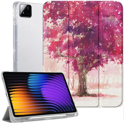 Image de Coque pour Xiaomi Pad 7 / 7 Pro 11,2 Pouces, Protection avec Porte-Stylet - Motif Arbre