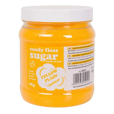 Obrázek produktu pro Barevný cukr do cukrové vaty s příchutí žluté přírodní cukrové vaty 1kg
