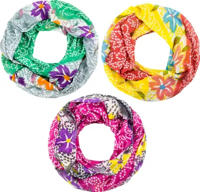 Produktbild von Sunsa Damen Loop Schal Tuch 3er Set Halstuch Geschenkideen für Frauen-MädchenTücher aus Baumwolle mit Blumen & modern bohemian Design 41410
