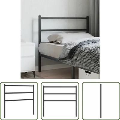 Produktbild von The Living Store Kopfteil Metall Schwarz 107 cm
