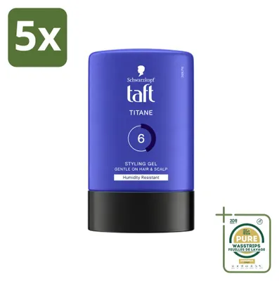 Obrázek produktu pro 5 kusů gely Taft Men Power Gel Titane Hold 6, objem 300 ml, balení