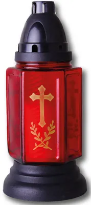 Produktbild von HScandle Grabkerze aus Glas 24cm (Buena Rot)