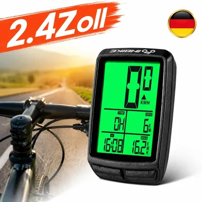 Productafbeelding van Fietscomputer met kabel, kilometerteller, LCD-display, fietstacho, voor fietsen
