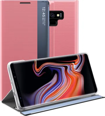 Image de Galaxy Note 9 Case, Slim Flip Leather Case with Window and Stand for Samsung Galaxy Note 9 Pink