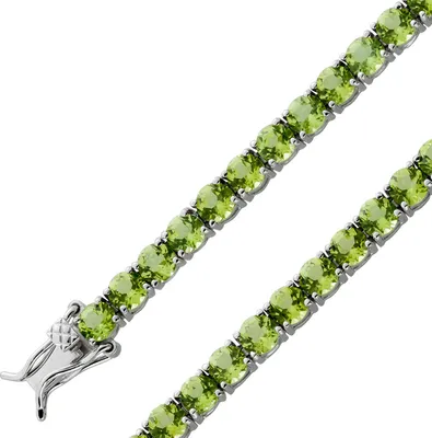 Produktbild von Peridot Tennisarmband Silber 925 grüne Edelsteine 18