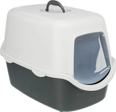 Produktbild von TRIXIE Katzentoilette Vico, mit Haube - dunkelgrau/hellgrau - 40 × 40 × 56 cm