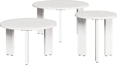 Obrázok produktu pre Konferenčný stolík 3 pcs Biela Borovicový masív