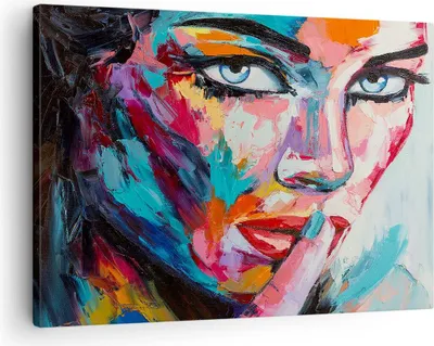 Produktbild von Bild auf Leinwand - Leinwandbild - Mädchen Gesicht - 70x50cm - Wand Bild - Wanddeko - Wandbilder - Leinwanddruck - Bilder - Kunstdruck - Wanddekoration - Leinwand bilder - Wandkunst - AA70x50-3444