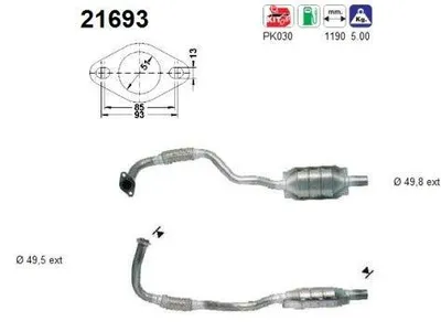 Produktbild von AS Katalysator Kat für OPEL Astra G CC (T98) 21693