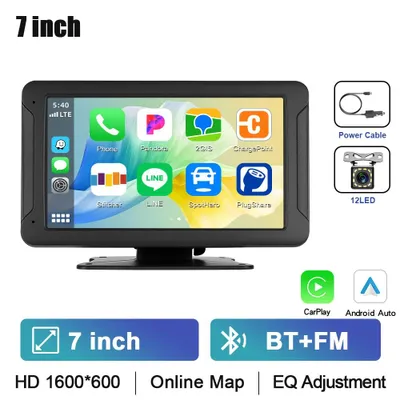 Obrázok produktu pre Autorádio s displejom – multimediálny prehrávač s uhlopriečkou 17,8 cm – bezdrôtové pripojenie CarPlay a Android Auto – Bluetooth – funkcia zrkadlenia obrazovky – vrátane cúvacej kamery