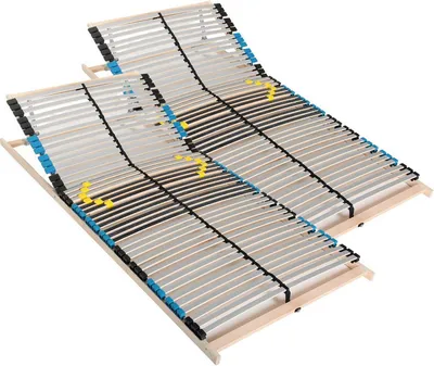 Produktbild von 7 Zonen Lattenrost 200x200, 42 Latten, Ergonomischer Lattenrost - Kopfteil verstellbar, Hergestellt in Deutschland, Lattenrahmen und Federholzrahmen aus Buche, Traglast 150Kg