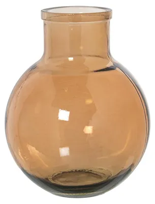 Image de Solidchoice - Vase en verre recyclé marron, dimensions 24 x 32 cm, avec ouverture