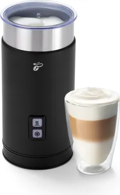 Produktbild von Tchibo elektrischer Milchaufschäumer, Antihaftbeschichtung, warmer und kalter Milchschaum, für Latte Macchiato, Cappuccino und Kakao, Edelstahlgehäuse
