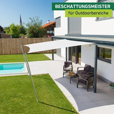 Produktbild von Sonnensegel Viereck, 5x5m, weiß, wasserabweisend