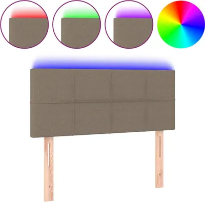 Produktbild von vidaXL LED Kopfteil Taupe 100x5x78/88 cm Stoff