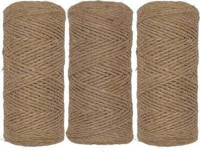 Image de Corde double en jute biodégradable, 2 mm - 3 x 75 m - verte - pour le jardin et le bricolage