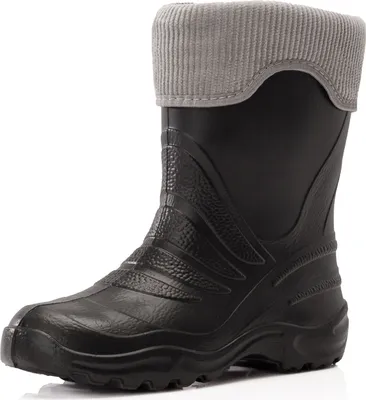 Produktbild von Ladeheid Kinder Mädchen Jungen federleichte Eva Thermo Gummistiefel gefüttert LA-861 (Schwarz/Grau, 22/23)