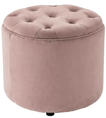 Produktbild von CLP Sitzhocker Pantin Samt mit Stauraum Fußhocker gepolstert Chesterfield-Design | rosa Farbe rosa