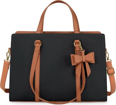 Obrázok produktu pre NEWHEY kabelka dámy veľké čierne Laptop Bag 15,6 palcaPolyuretánkože