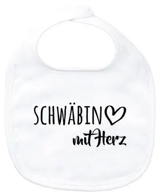 Produktbild von Huuraa Baby Lätzchen Schwäbin mit Herz White Klettverschluss  Baumwolle Latz Geschenkidee